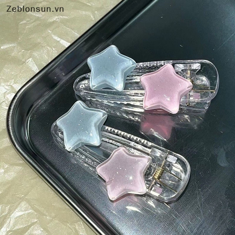 Kẹp Tóc Hình Ngôi Sao Năm Cánh Màu Hồng Xanh Lam Ngọt Ngào Đáng Yêu Dành Cho Nữ y2k