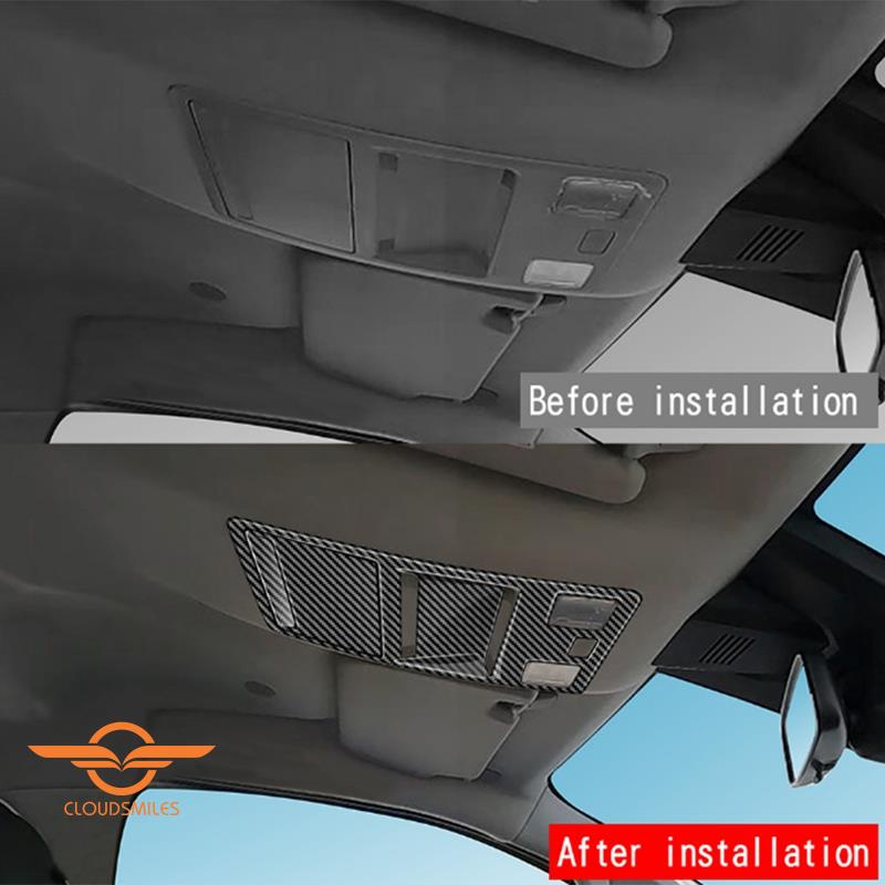 Bộ 2 Miếng Dán Viền Đèn Đọc Sách Bằng abs Họa Tiết Sợi carbon Cho ford ranger 2023 +