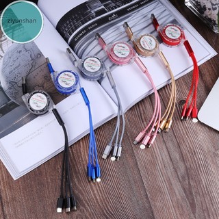 Cáp Sạc Nhanh ziyunshan 3 Trong 1 Cổng usb Có Thể Rút Lại Đa Năng Cho iphone Và android vn