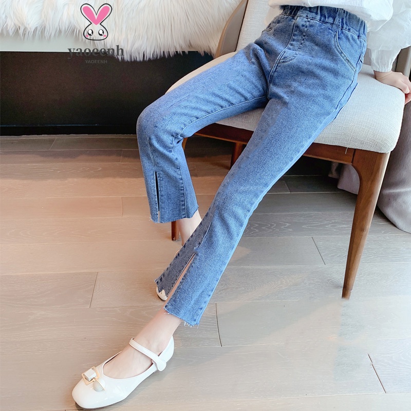 【YAOEENH】Quần jeans Ống Rộng 100-160cm Phong Cách Hàn Quốc Cho Nữ
