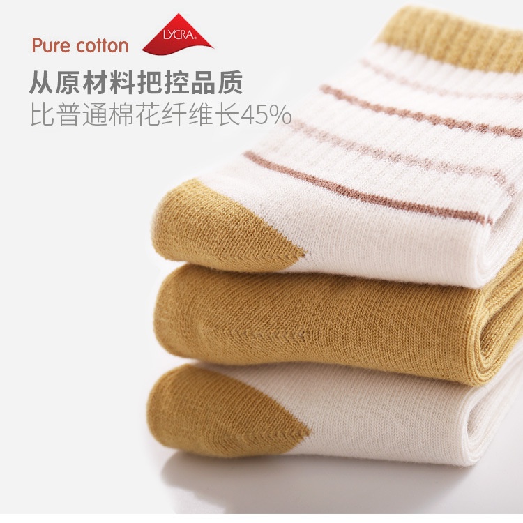 Set 5 Đôi Tất cotton Kẻ Sọc In Chữ Thời Trang Cho Bé