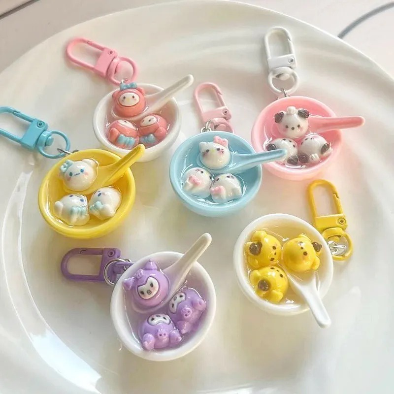 Mới Móc Khóa Hình Bát Cơm Hoạt Hình kuromi hello kitty my melody sanrio Dễ Thương