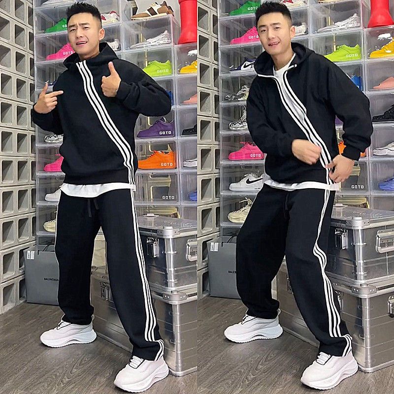 Set Đồ Thể Thao Áo Khoác Có Khóa Kéo + Quần Dài Thời Trang Cho Nam
