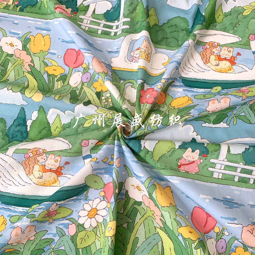 Vải cotton In Họa Tiết Động Vật Dễ Thương Dùng May Quần Áo / Túi Xách diy