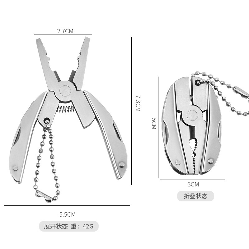 Kiềm đa năng mini 10 công dụng gấp xếp gọn có móc khóa bỏ túi