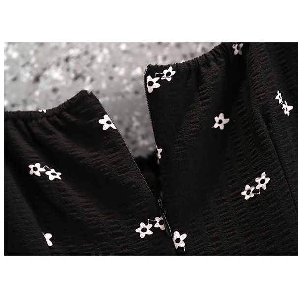 🌸Hàng Order🌸Váy Đầm Bigsize Váy Hoa Nhí Tay Bồng Nơ Ngực Xẻ Tà Dáng Dài Trẻ Trung Nữ TÍnh🌸Hàng Quảng Châu