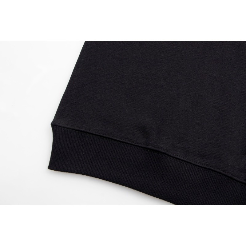 Áo hoodie Da Cổ Tròn In Nhãn Nhỏ Thời Trang Mùa Thu Cá Tính