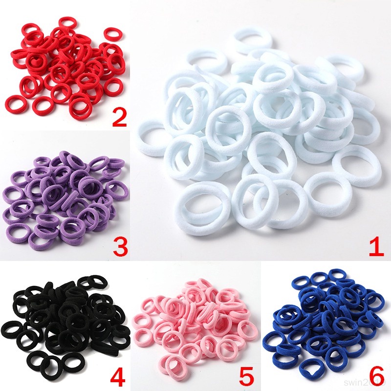 Set 50 Dây Thun Cột Tóc Co Giãn Nhiều Màu