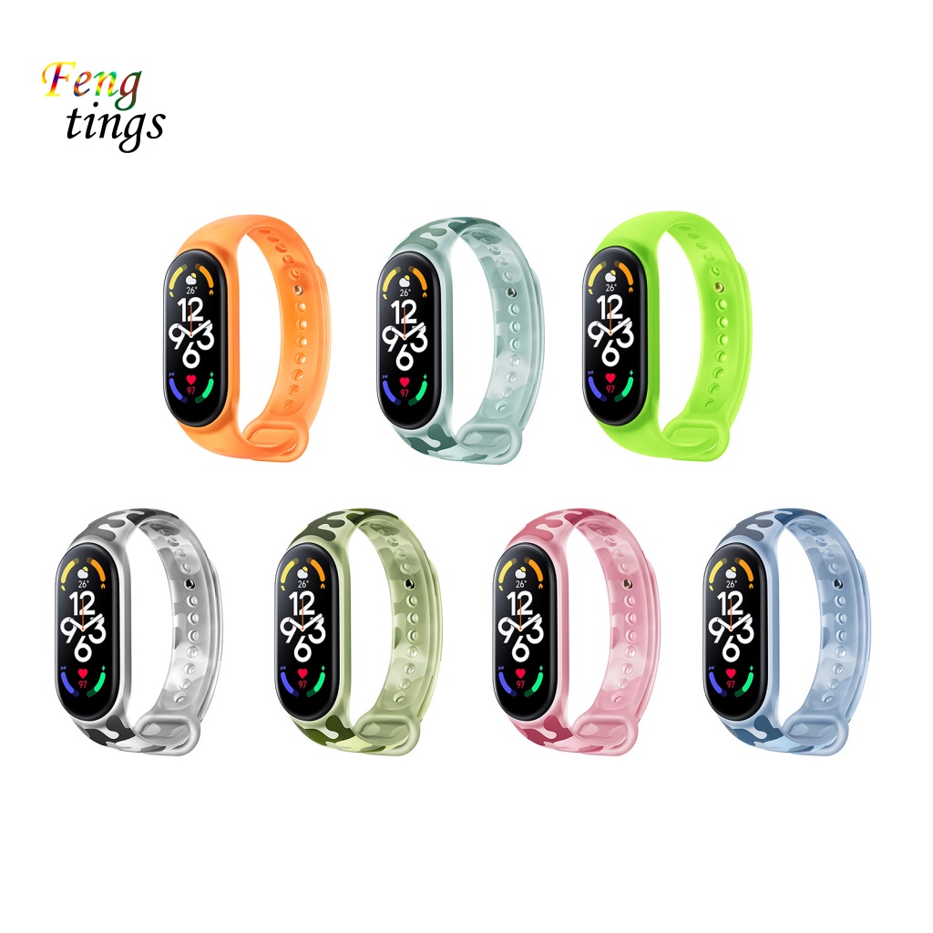 Dây Đeo Đồng Hồ Bằng Silicon Mềm Họa Tiết Rằn Ri Độ Co Giãn Cao Thoải Mái Cho xiaomi miband 5 / 6 / 7