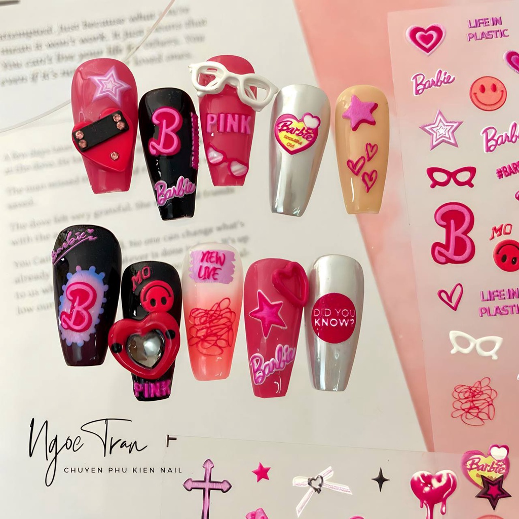 Charm Barbie Girl Hồng Neon Mới 2023 | Trang Trí Móng Tay BB