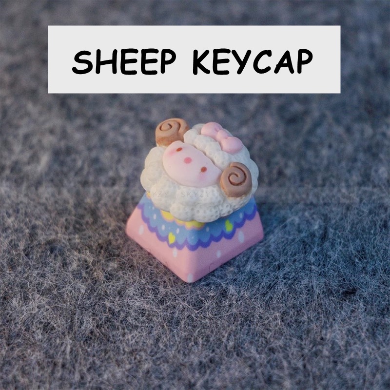Keycap Cừu Cá Tính Dễ Thương Nhựa Handmade Keycap Cho Bàn Phím Cơ