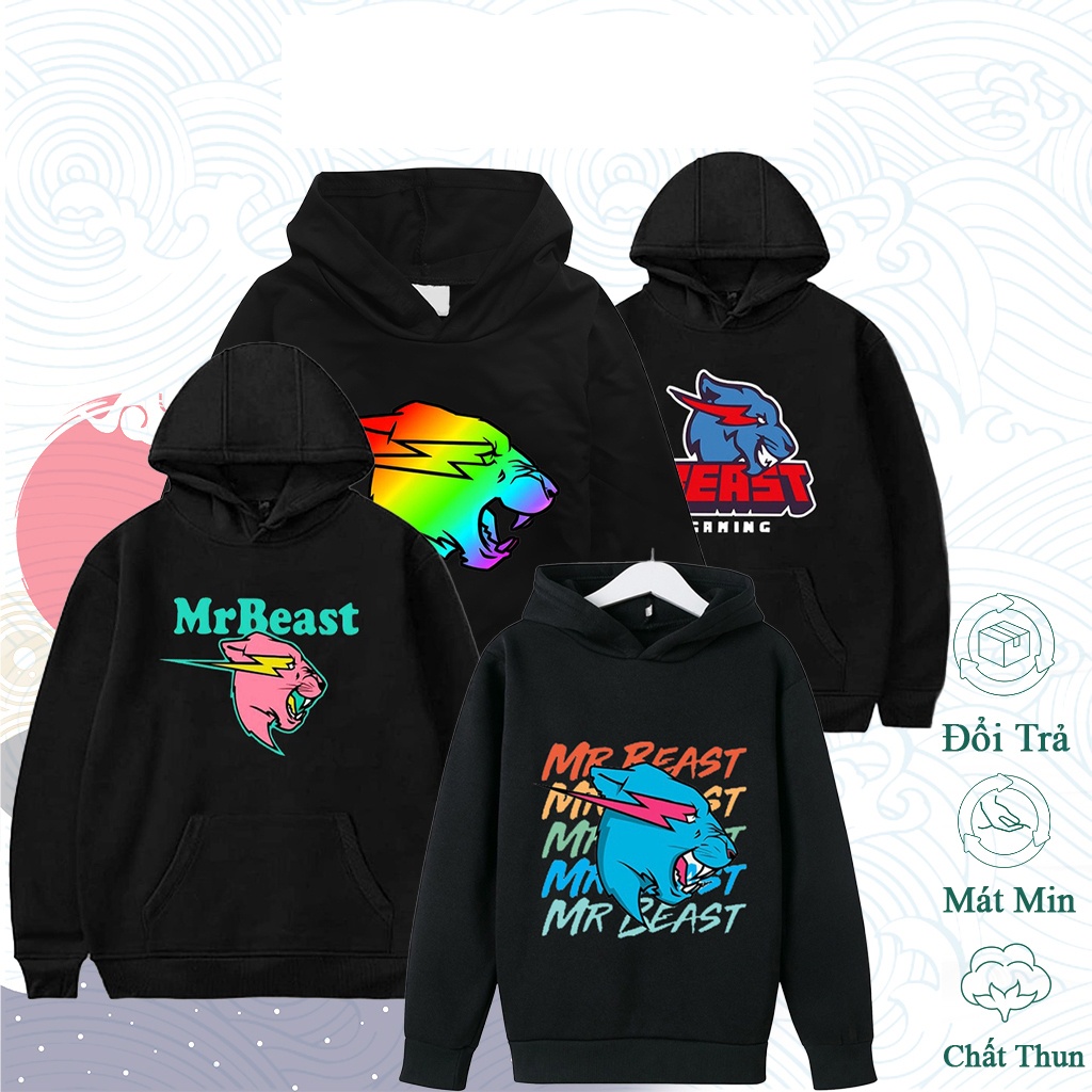 BST Áo hoodie in hình Mr Beast dành cho các fan - Có size Từ 30kg trở lên