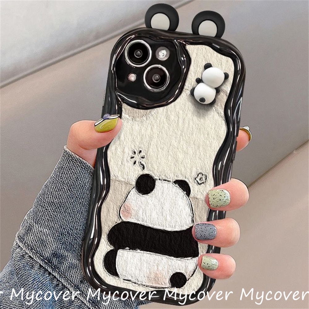 Ôp Điện Thoại Silicon Dẻo Hình Gấu Trúc 3d Dễ Thương Cho iphone 11 12 13 14 15 pro max x xr xs 8 7 6 plus se Ốp