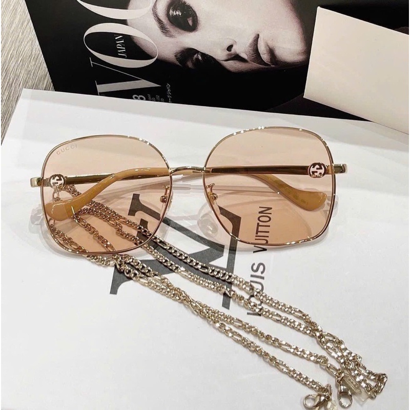 Kính Hiệu Bầu Tròn GC Hot Màu Đen Nâu Cam trà Tây Gu Cì Hot