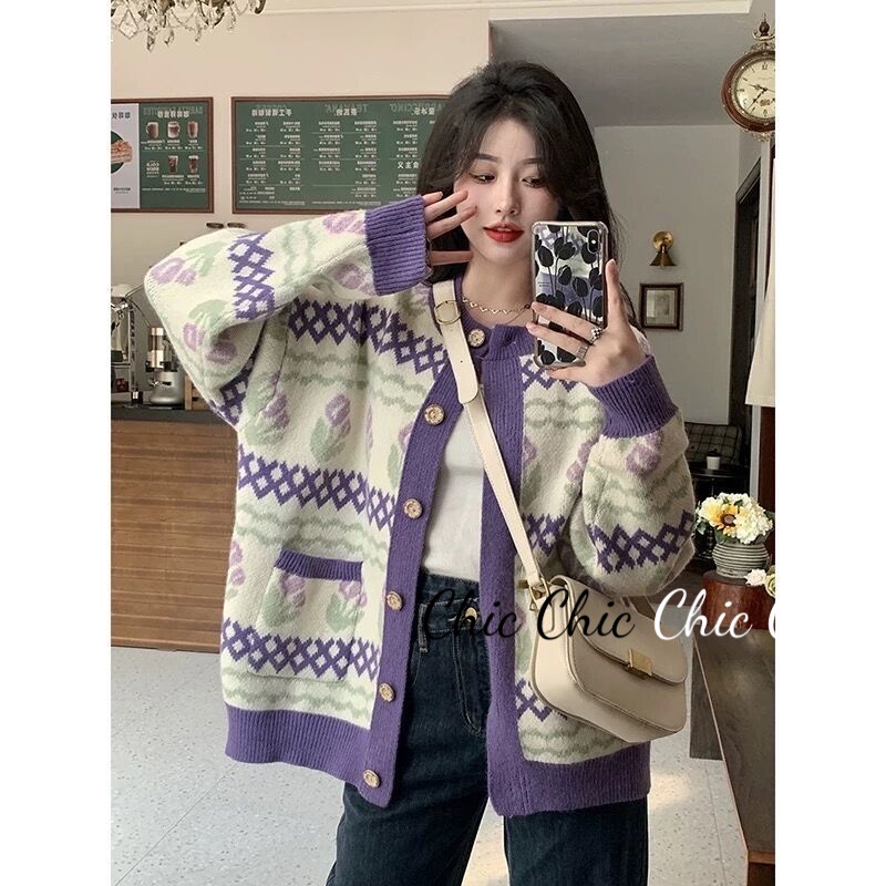 Chic Áo Len áo khoác cardigan Fashion Comfortable Hàn Phong INS WMY2300HJT 41Z231010