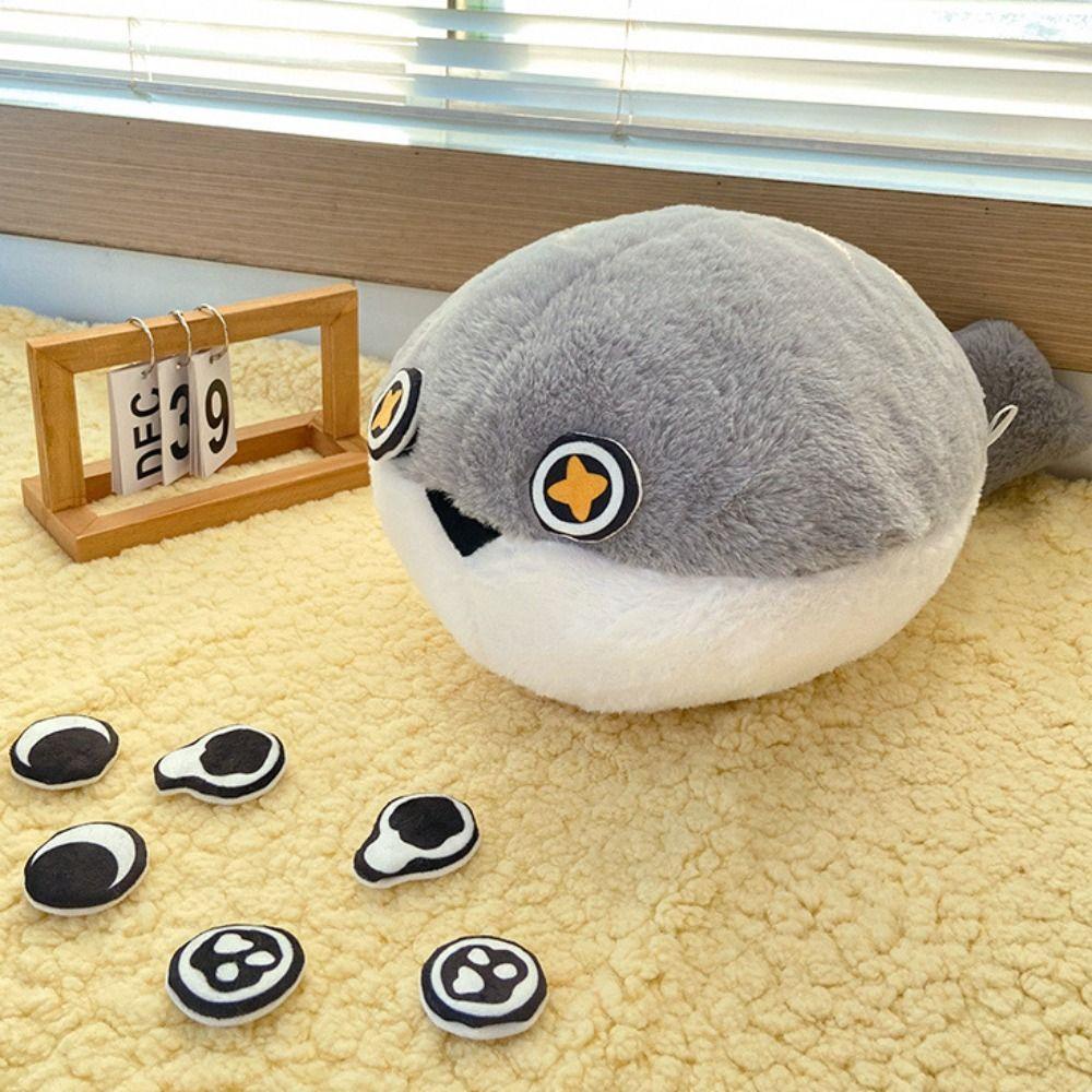 Đồ chơi nhồi bông MMULCK mềm mại hình động vật biển sacabambaspis đeo mặt nạ mắt