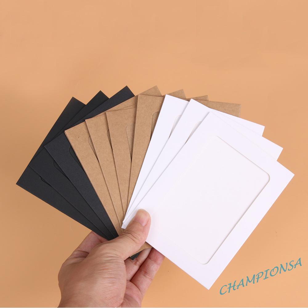 Bộ 10 Khung Ảnh Bằng Giấy kraft 3-7 inch Kèm Kẹp Và Dây Treo Trang Trí Nhà Cửa diy