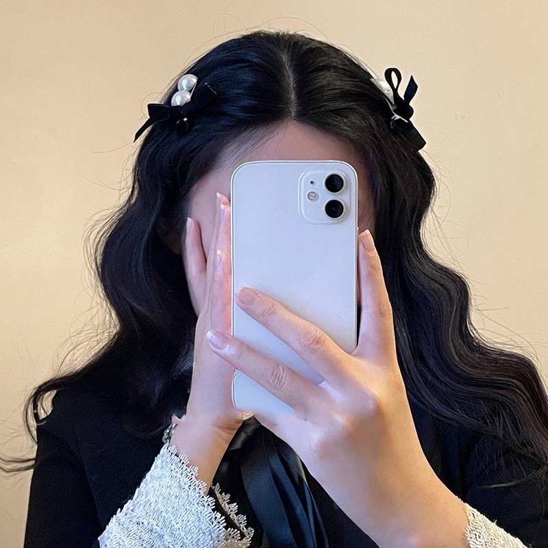Kẹp Tóc Đuôi Vịt Đính Hạt Ngọc Trai Đôi Phong Cách vintage Thời Trang Cho Bé Gái y2k Dễ Thương