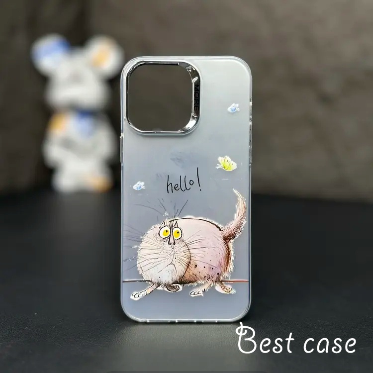 Ốp Điện Thoại Cứng In Hình Mèo Hoạt Hình Cho iphone 15 14 13 12 11 pro max