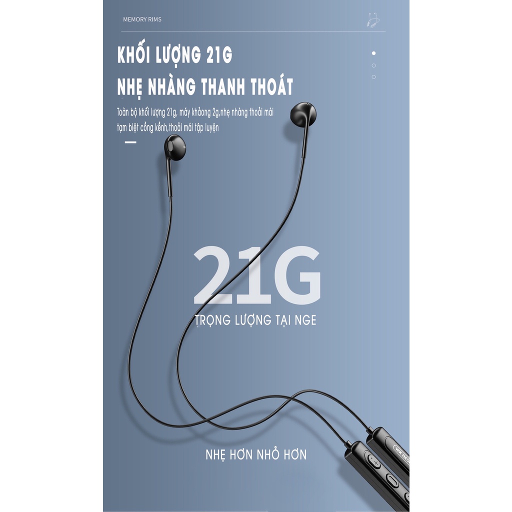 Tai Nghe Bluetooth WEKOME Design V29 Kiểu Dáng Thể Thao Đeo Không Dây Bluetooth Gaming Có Micro