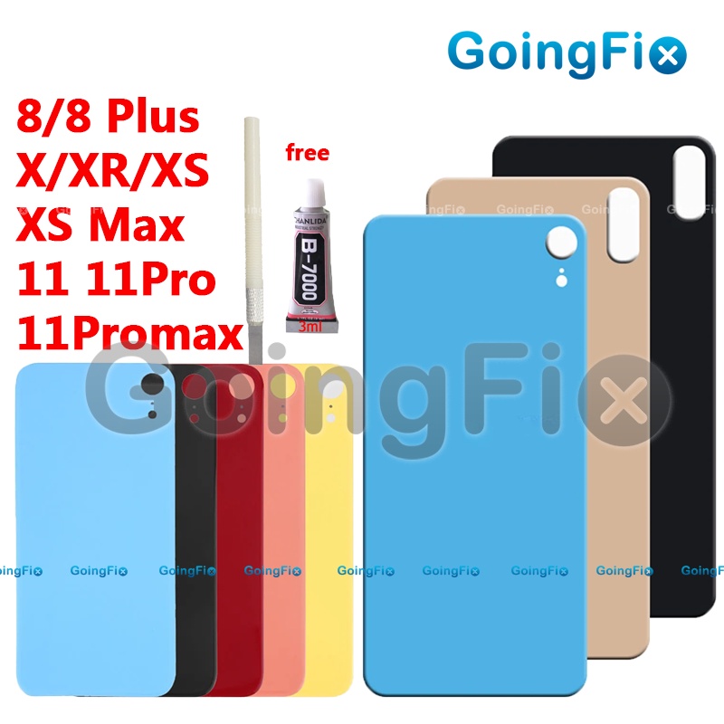 Kính lưng Cho 8 plus xr x xs max 11 pro max  phận thay thế Nắp Đậy Pin Mặt Kính Chất Lượng Cao