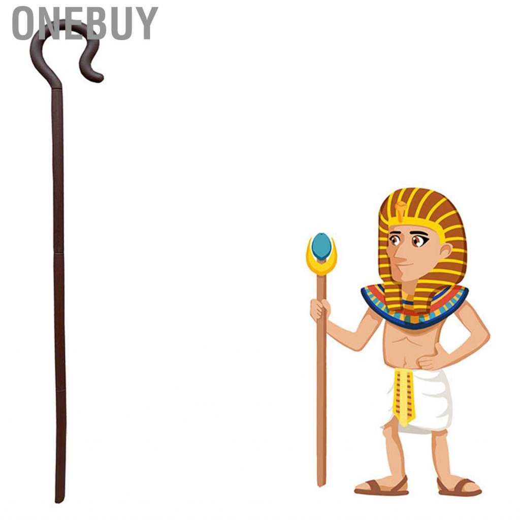 Onebuy Shepherd Cane  Halloween Decorative Props Egypt Pharaoh Scepter for Stage Performances