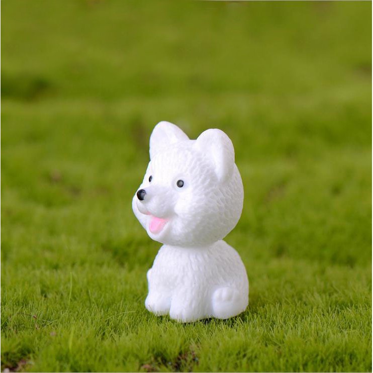 Tượng chú chó nhỏ làm terrarium, nhà mô hình, decor bàn học