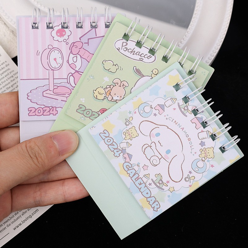 Lịch Để Bàn 2024 mini Họa Tiết Hoạt Hình sanrio Dễ Thương