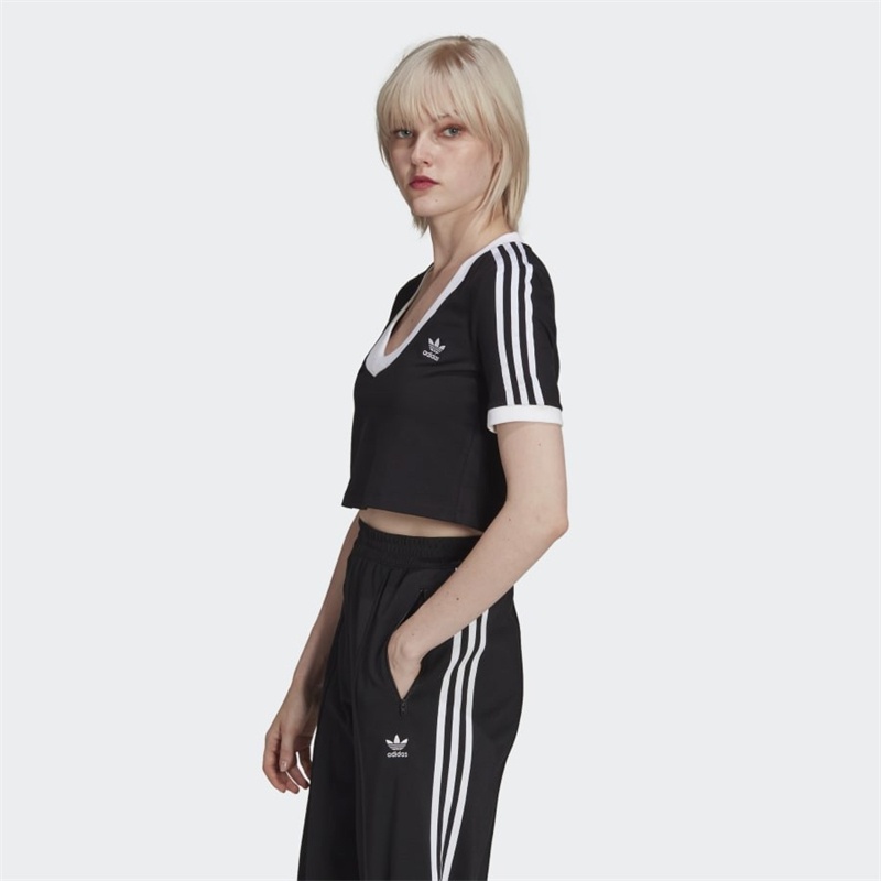 Áo Thun Nỉ Mềm Cổ Chữ v Thêu logo adidas Dáng Ôm Thoáng Khí hc2040 Cho Bạn Gái