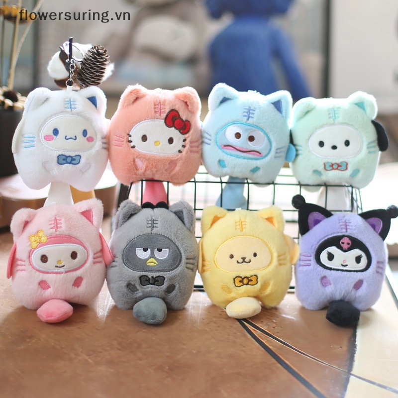 Sanrio kuromi Móc Khóa Hình Động Vật Nhồi Bông Nhỏ kuromi my melody cinnamoroll Nhồi Bông Dễ Thương