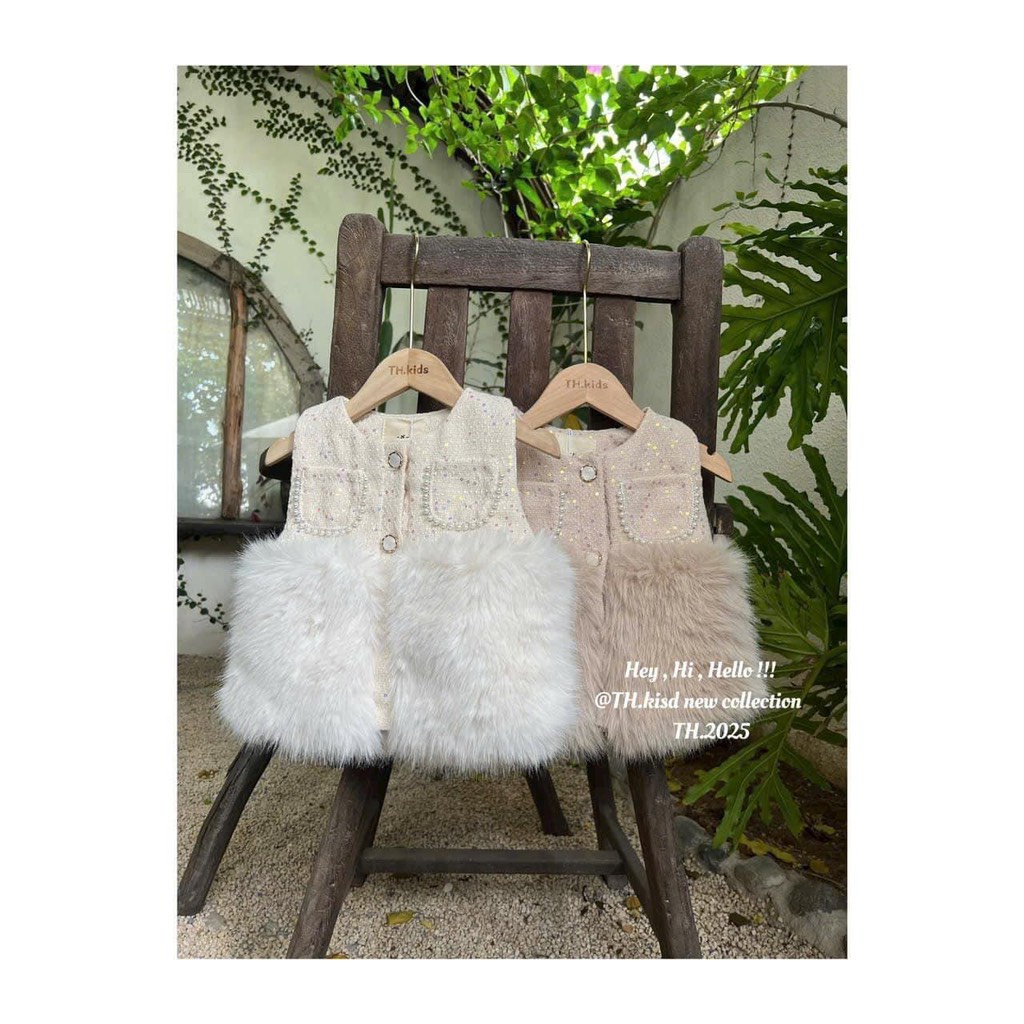 Áo Gi Lê Lông phối dạ kim sa cao cấp cho bé