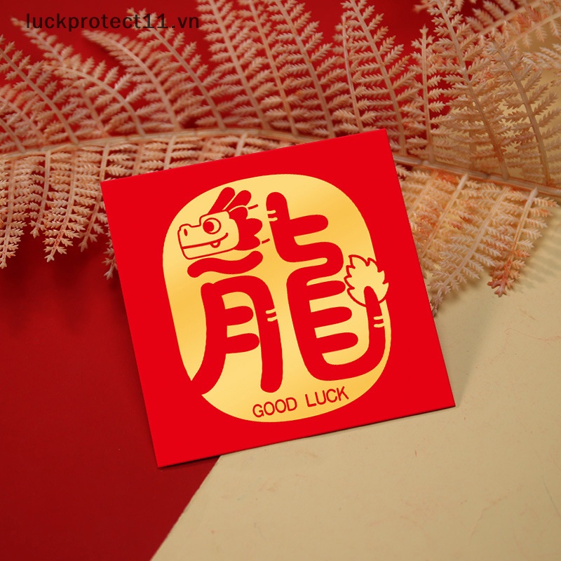 Set 6 Bao Lì Xì Hình Rồng Đỏ Hoạt Hình Trung Hoa Dành Cho Năm Mới 2024