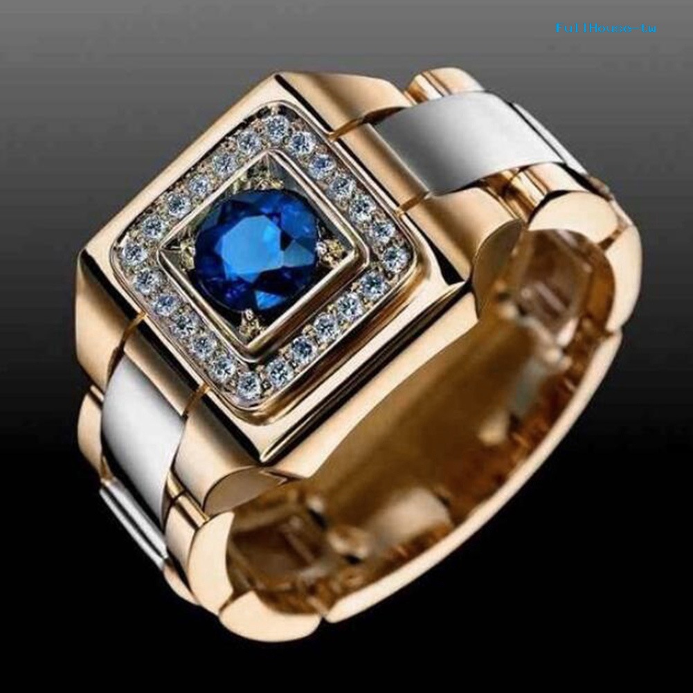 Nhẫn Cưới Đính Đá sapphire Nhân Tạo Sang Trọng Cho Nam