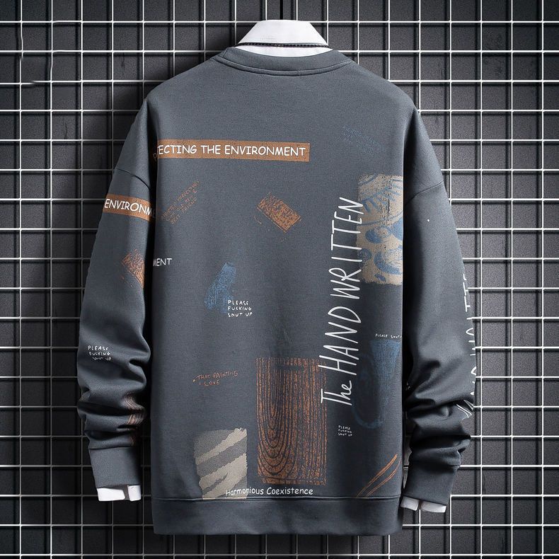 Áo Nỉ Dài Tay Cổ Tròn Phong Cách Hàn Quốc Thời Trang Mùa Thu Mới Cho Nam