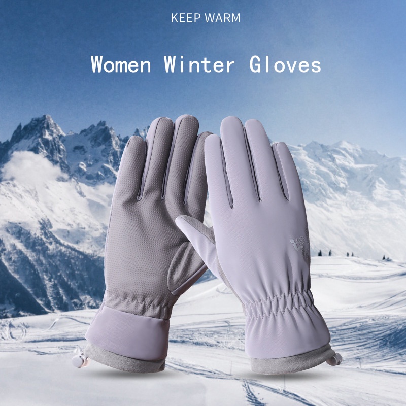 Găng Tay Dày Chống Gió Giữ Ấm Thân Thiện Với Da Khi Đi Xe Đạp / Trượt Tuyết Có Thể Chạm Màn Hình Cảm