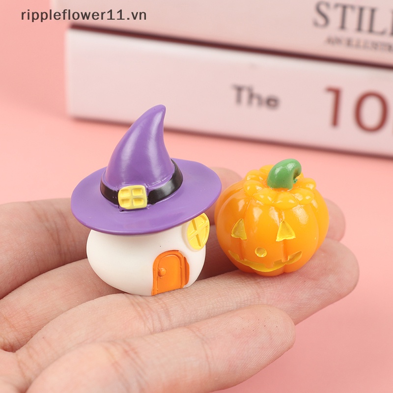 Mô Hình Nhện Và Quả Bí Ngô mini Bằng Nhựa Trang Trí halloween