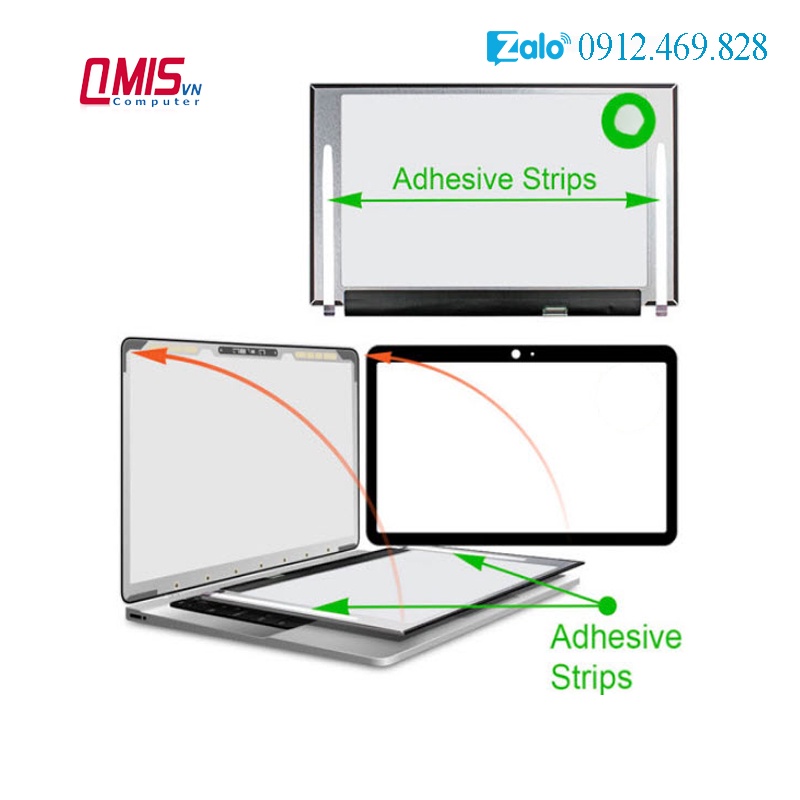 Keo rút cao su non 2 mặt dùng lắp đặt, dán màn hình laptop full viền - Lắp màn full viền 14 15 16 17 inch