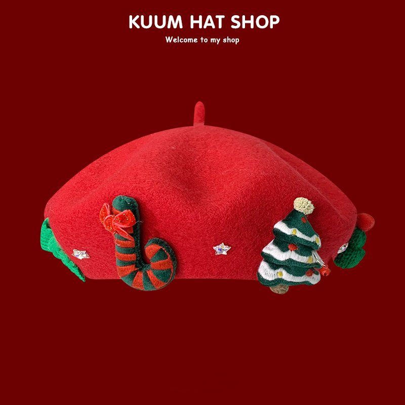 Mũ beret Len Giữ Ấm Mùa Đông Phong Cách Nhật Bản Ngọt Ngào Dễ Phối Đồ Dành Cho Nữ Sinh
