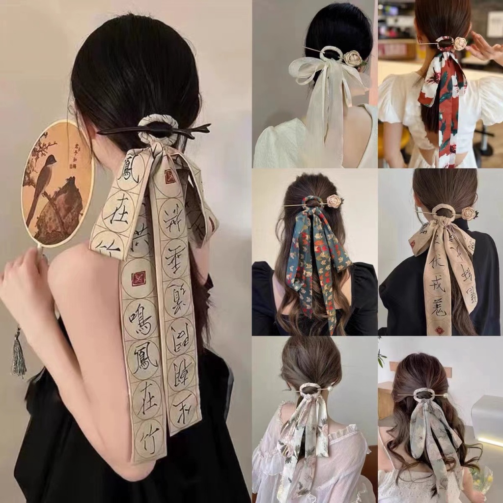 Khăn Quàng Cổ Bằng Lụa Thắt Nơ Phong Cách Cổ Điển Thanh Lịch Dành Cho Nữ 2023