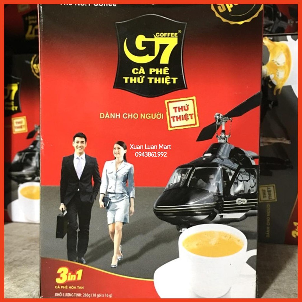 Cà phê G7 💥 CHÍNH HÃNG 💥 Cafe gói Trung Nguyên 3in1, hộp 18 gói (288g)