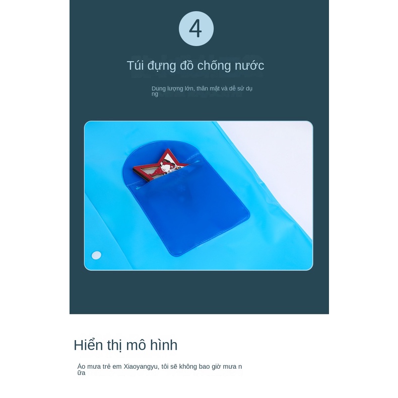 Áo Mưa Một Mảnh Phong Cách Hàn Quốc Cho Bé Gái Tiểu Học