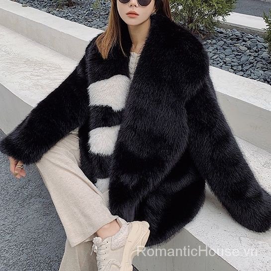 Áo Khoác Giả Lông Cáo Dày Dặn Dáng Dài Thời Trang Thu Đông 2022 Cho Nữ