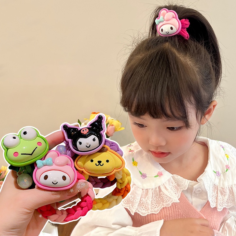 Sanrio Dây Buộc Tóc Cao Su Hình Gấu / Dâu Tây / kuromi cinnamoroll Đáng Yêu Cho Cặp Đôi