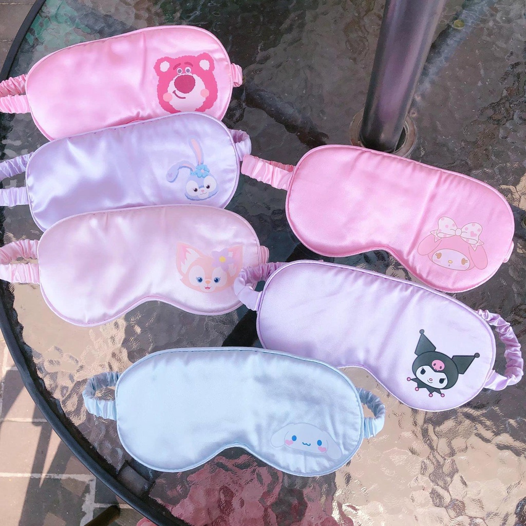 Sanrio Mắt Có 2 Mặt Lụa Che Bóng Ngủ Mặt Nạ Mắt Nữ Hoạt Hình Dễ Thương Kuromi Giai Điệu Cinnamoroll -top3C01