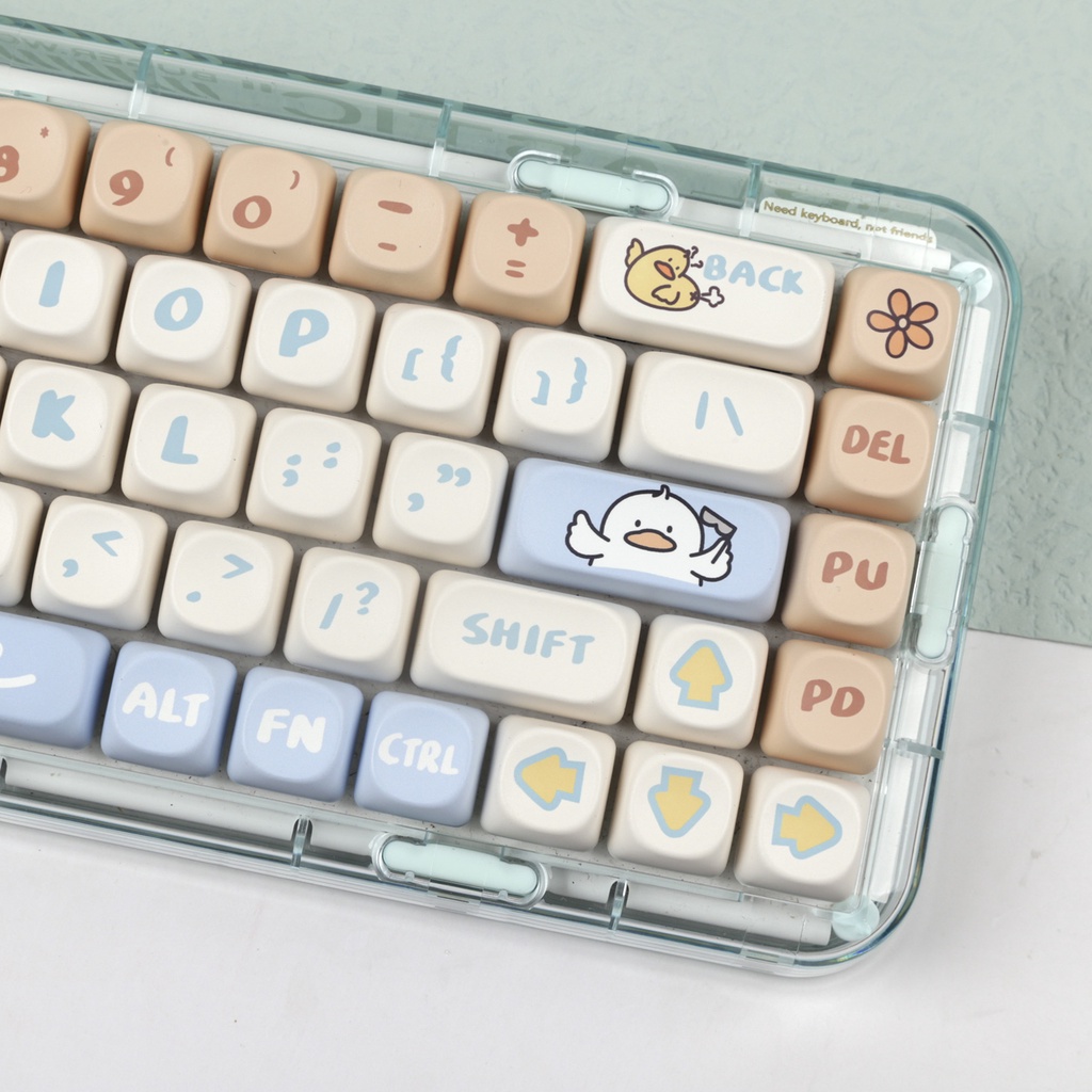 Boring Duck Keycaps MOA Profile Hoạt Hình Dễ Thương PBT Nhuộm Phụ Bàn Phím Cơ Keycap