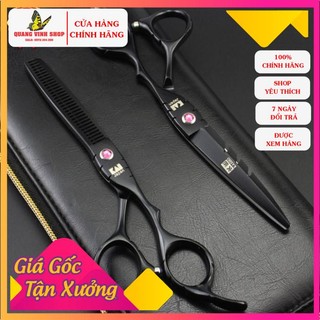 Thanh lý bộ kéo cắt tóc kasho ha 02 đen (kéo tay phải)