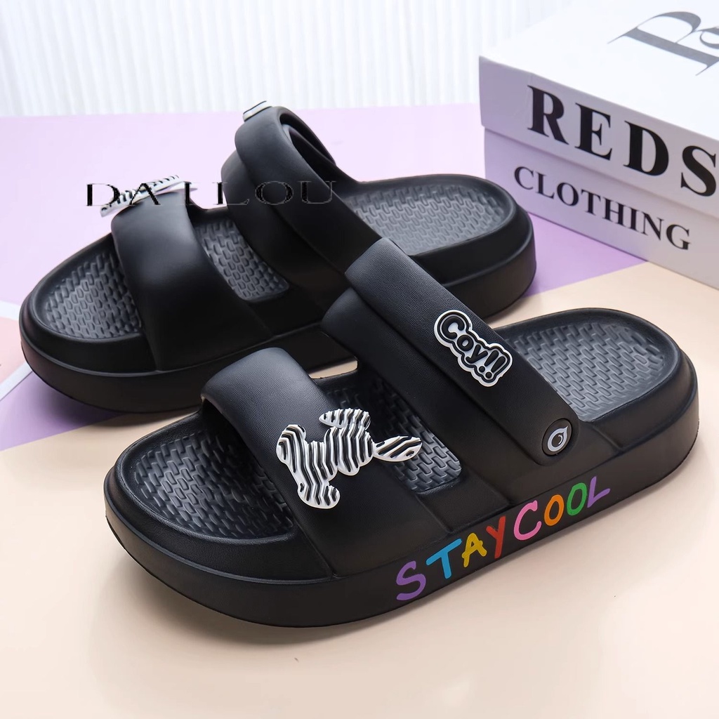 DAILOU  dép nữ dép sandal nữ 2023 hotsale Phối hợp dễ dàng Bảnh bao Độc đáo Thấm hút mồ hôi B98G23A003R 44Z231031