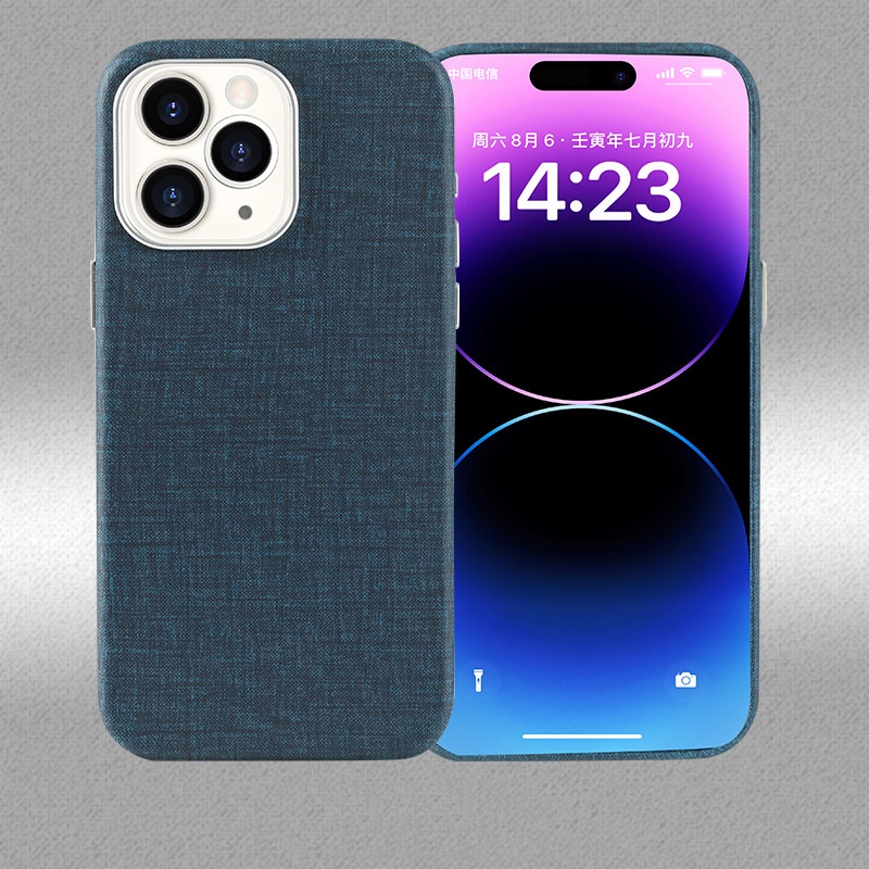 Phù Hợp Bao Da Điện Thoại Nắp Gập Từ Tính Phối Vải Cho iphone 15pro 14pro 13