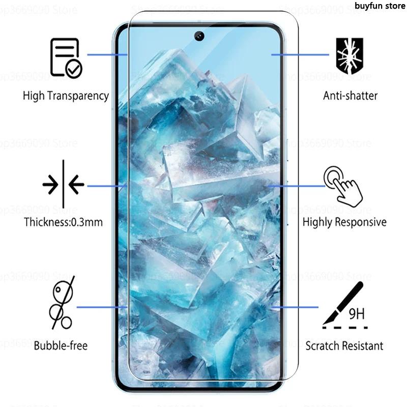 2AK 2Pieces Full Cover Tempered Glass 9H Premium Screen Protector HD Protective Film For Google Pixel 8 Pixel8 Pro 5A 5G
