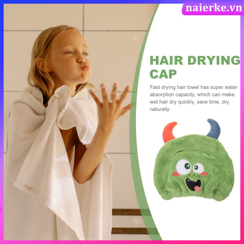 Khăn Quấn Tóc Thấm Hút Tốt Nhanh Khô Kiểu Hoạt Hình Đáng Yêu Cho Bé